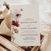 Boho Fall Wildblume Wedding Einladung
