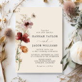Boho Fall Wildblume Wedding Einladung
