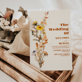 Boho Fall Wildblume Wedding Einladung