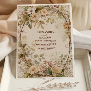 Boho Fall Wildblume Wedding Einladung