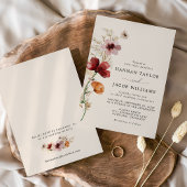 Boho Fall Wildblume Wedding Einladung