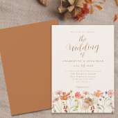 Boho Fall Wildblume Wedding Einladung