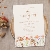 Boho Fall Wildblume Wedding Einladung