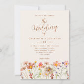 Boho Fall Wildblume Wedding Einladung (Vorderseite)