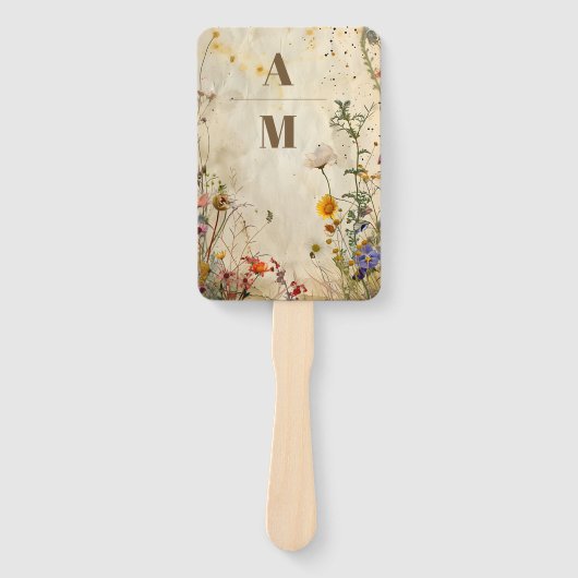 Boho Fall Wildblume Wedding Fächer (Vorderseite)