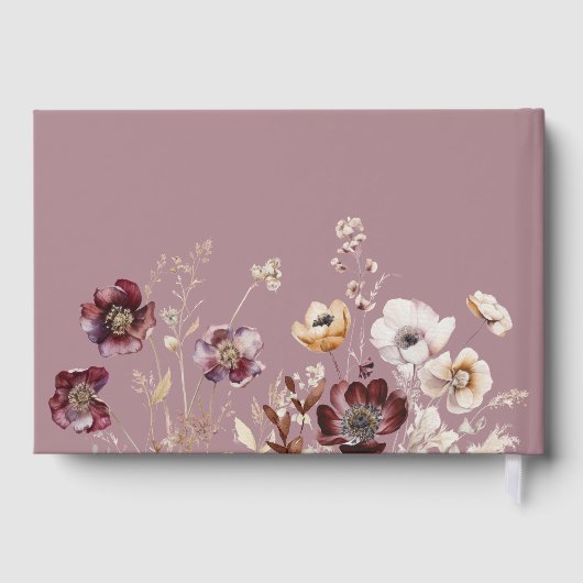 Boho Fall Wildblume Wedding Gästebuch (Rückseite)