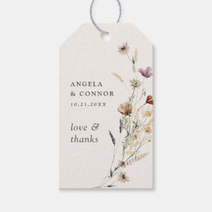 Boho Fall Wildblume Wedding Gift Tags Geschenkanhänger