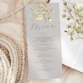Boho Fall Wildblume Wedding Menu Menükarte