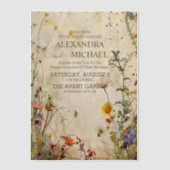 Boho Fall Wildblume Wedding Pergament Einladungen (Vorderseite)