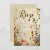 Boho Fall Wildblume Wedding RSVP Karte (Vorne/Hinten)