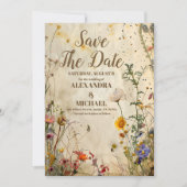 Boho Fall Wildblume Wedding Save The Date (Vorderseite)