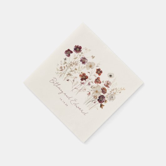 Boho Fall Wildblume Wedding Serviette (Ecke)