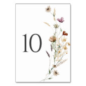 Boho Fall Wildblume Wedding Tischnummer (Rückseite)