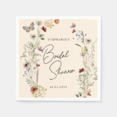 Boho Fall Wildblumen Brautparty Serviette (Vorderseite)