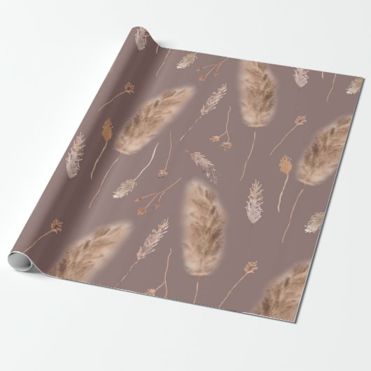 Boho Fall Wildblumen Geschenkpapier (Ungerollt)