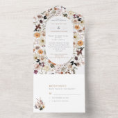 Boho Fall Wildblumen Hochzeit All In One Einladung (Innen)