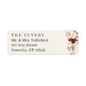 Boho Fall Wildblumen Hochzeit Rücksendeadresse (Vorne)