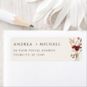 Boho Fall Wildblumen Hochzeit Rücksendeadresse (Insitu)