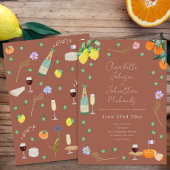 Boho Fall Wine & Cheese Engagement Party Einladung