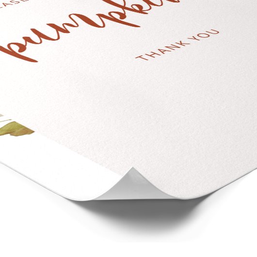 Boho Fallbogen Bitte unterzeichnen Sie das Kürbisz Poster (Ecke)