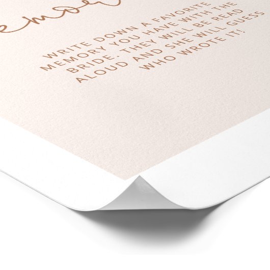 Boho fallen Erinnerungen mit dem Brautposter Poster (Ecke)