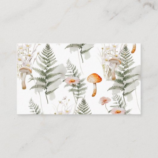 Boho fallen kleine Pilz-Windel-Lotterie Begleitkarte (Rückseite)