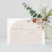 Boho fallen Rezept-Karte. Elegante Arche Rezept Ka (Stehend Vorderseite)