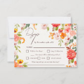 Boho fallen rustikal floral alle in einer Hochzeit RSVP Karte (Vorderseite)