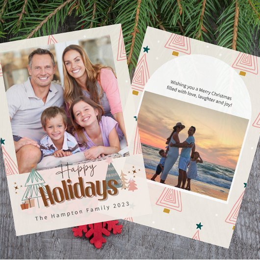Boho Familie oder Unternehmen Weihnachtskarte Einladung