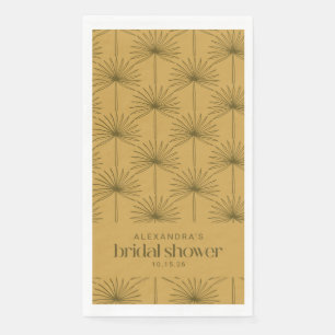 Boho Fan Palm Leaf Botanisches Senf-Brautparty Serviette