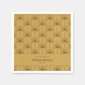 Boho Fan Palm Leaf Botanisches Senf-Brautparty Serviette (Vorderseite)