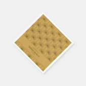 Boho Fan Palm Leaf Botanisches Senf-Brautparty Serviette (Ecke)