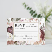 Boho Fantasy Watercolor Floral Wedding RSVP (Stehend Vorderseite)