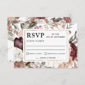 Boho Fantasy Watercolor Floral Wedding RSVP (Vorne/Hinten)
