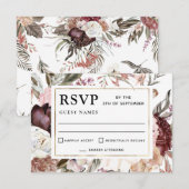 Boho Fantasy Watercolor Floral Wedding RSVP Karte (Vorne/Hinten)