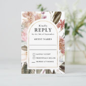 Boho Fantasy Watercolor Floral Wedding RSVP Karte (Stehend Vorderseite)