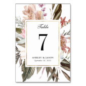 Boho Fantasy Watercolor Floral Wedding Tischnummer (Rückseite)
