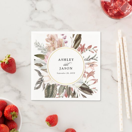 Boho Fantasy Watercolor Wedding Serviette (Beispiel)