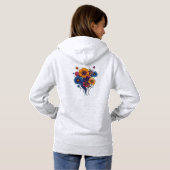 Boho Fantasy Woman mit Blumenhaar Hoodie (Schwarz voll)