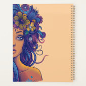 Boho Fantasy Woman mit Blumenhaar Planer (Rückseite)