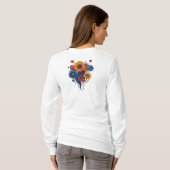 Boho Fantasy Woman mit Blumenhaar T-Shirt (Schwarz voll)