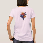Boho Fantasy Woman mit Blumenhaar T-Shirt (Rückseite)