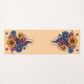 Boho Fantasy Woman mit Blumenhaar Yogamatte (Rückseite (Horizontal))