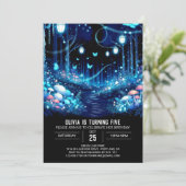 Boho Fantasy Woodland Digital Geburtstag Einladung (Stehend Vorderseite)