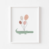 Boho Farbe Alligator mit Balloons Poster