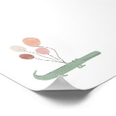 Boho Farbe Alligator mit Balloons Poster (Ecke)