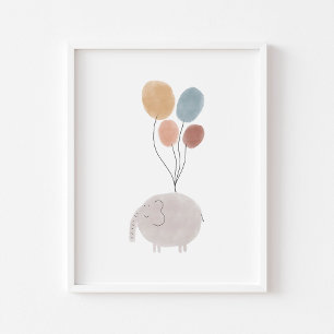 Boho Farbe Elefantenprint Poster