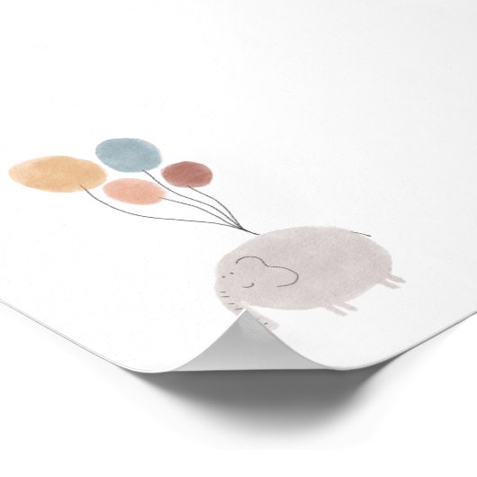 Boho Farbe Elefantenprint Poster (Ecke)