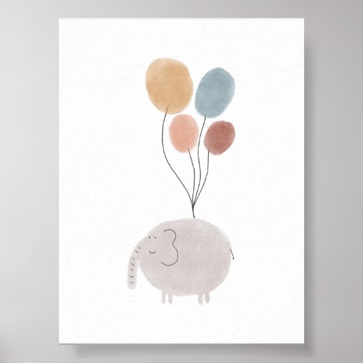 Boho Farbe Elefantenprint Poster (Vorne)