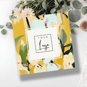 Boho farbenfroh-gelb-ockerfarbenes, farbenfroh ges quadratische visitenkarte